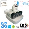 Комплект камер AHD CVI 3 зовнішніх та 1 внутрішня 2 Мп Dahua Dual Light