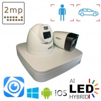 Комплект камер AHD CVI 1 зовнішня та 1 внутрішня 2 Мп Dahua Dual Light