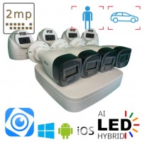 Готова система камер AHD CVI 4 зовнішніх та 4 внутрішніх 2 Мп Dahua Dual Light