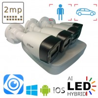 Комплект вуличних AHD CVI камер із 3 шт. 2 Мп Dahua Dual Light