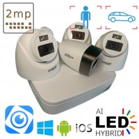 Готова система камер AHD CVI 1 зовнішня та 3 внутрішніх 2 Мп Dahua Dual Light