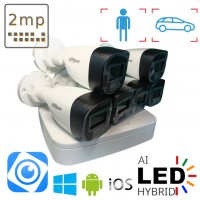 Комплект AHD CVI на 6 зовнішніх камер 2 Мп Dahua Dual Light