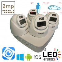 Комплект камер відеоспостереження AHD CVI із 4 внутрішніх 2 Мп Dahua Dual Light