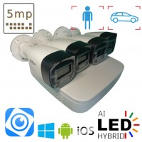 Комплект зовнішніх камер AHD CVI на 4 шт.5 Мп Dahua Dual Light