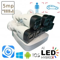 Комплект AHD CVI на 7 зовнішніх камер 5 Мп Dahua Dual Light