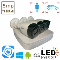Комплект вуличних AHD CVI камер із 3 шт. 5 Мп Dahua Dual Light