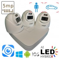 Комплект камер AHD CVI із 3 внутрішніх 5 Мп Dahua Dual Light