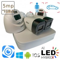 Готова система камер AHD CVI 2 зовнішніх та 2 внутрішніх 5 Мп Dahua Dual Light