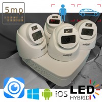 Комплект камер відеоспостереження AHD CVI із 4 внутрішніх 5 Мп Dahua DL 40m