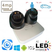 Комплект для будинку на 2 IP камери в приміщення POE 4 Мп Dahua Dual Light Black