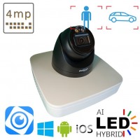 Комплект на 1 IP камеру в приміщення POE 4 Мп Dahua Dual Light Black