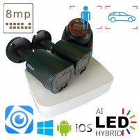 Комплект камер на 2 вуличних та 1 в приміщення IP POE8 Мп Dahua Dual Light Black