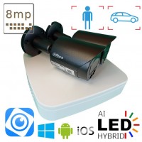Комплект камер на 2 вуличні IP POE8 Мп Dahua Dual Light Black