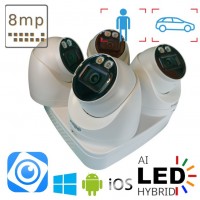 Готовий комплект камер на 4 шт IP в приміщення POE 8 Мп Dahua Dual Light White