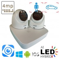 Комплект для будинку на 2 IP камери в приміщення POE 4 Мп Dahua Dual Light White