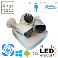 Комплект камер на 2 вуличних та 1 в приміщення IP POE 4 Мп Dahua Dual Light White