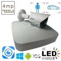 Готовий комплект на одну вуличну IP камеру POE 4 Мп Dahua Dual Light White