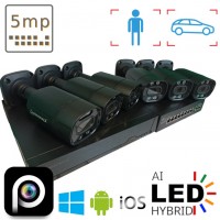 комплект на 6 вуличних  IP камер VIDEOBAZA POE 5 Мп IR 20 Black