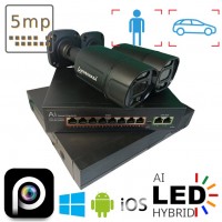 Комплект на 2 вуличні IP камери VIDEOBAZA POE 5 Мп IR 20 Black