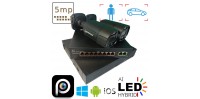 Комплект відеоспостереження на 2 вуличні IP камери VIDEOBAZA POE 5 Мп IR 20 Black