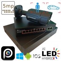 Комплект на одну вуличну IP камеру VIDEOBAZA POE 5 Мп IR 20 Black