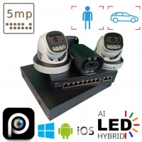 Комплект на 1 вуличну та 2 в приміщення IP камери VIDEOBAZA POE 5 Мп IR 20 Black