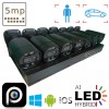 Комплект відеоспостереження на 7 вуличних IP камер VIDEOBAZA POE 5 Мп IR 20 Black