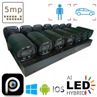 комплект на 7 вуличних  IP камер VIDEOBAZA POE 5 Мп IR 20 Black