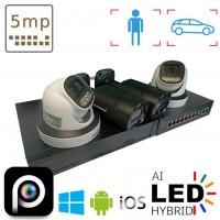 Комплект на 2 вуличних та 2 в приміщення IP камери VIDEOBAZA POE 5 Мп IR 20 Black