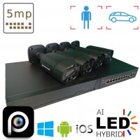 Комплект на 4 вуличні IP камери VIDEOBAZA POE 5 Мп IR 20 Black