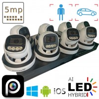комплект на 8 IP камер в приміщення VIDEOBAZA POE 5 Мп IR 20 White