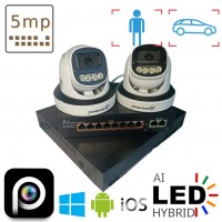 комплект на 2 IP камери в приміщення VIDEOBAZA POE 5 Мп IR 20 Black