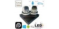 комплект на 2 IP камери в приміщення VIDEOBAZA POE 5 Мп IR 20 White