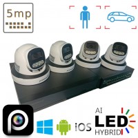 комплект на 4 IP камери в приміщення VIDEOBAZA POE 5 Мп IR 20 Black