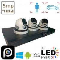 Комплект на 3 IP камери в приміщення VIDEOBAZA POE 5 Мп IR 20 Black