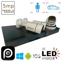 Комплект на 2 вуличних та 1 в приміщення IP камери VIDEOBAZA POE 5 Мп IR 20 White