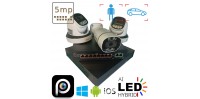 Комплект на 1 вуличну та 2 в приміщення IP камери VIDEOBAZA POE 5 Мп IR 20 White