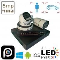 Комплект на 1 вуличну та 1 в приміщення IP камеру VIDEOBAZA POE 5 Мп IR 20 White