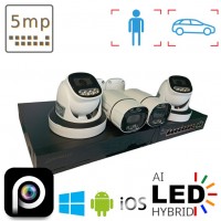 Комплект на 2 вуличних та 2 в приміщення IP камери VIDEOBAZA POE 5 Мп IR 20 White
