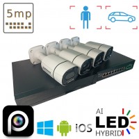 Комплект на 4 вуличні IP камери VIDEOBAZA POE 5 Мп IR 20 White