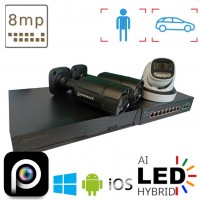 Комплект камер на 2 вуличних та 1 в приміщення IP POE 8 Мп 4K VIDEOBAZA DUO 20 black