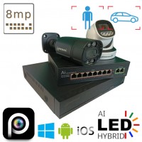 Комплект на 1 вуличну та 1 в приміщення IP камеру POE 8 Мп 4K VIDEOBAZA DUO 20 black