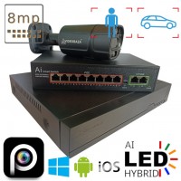 Готовий комплект на одну вуличну IP камеру POE 8 Мп 4K VIDEOBAZA DUO 20 black