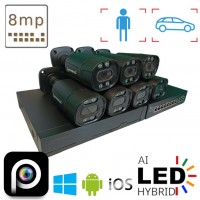 Комплект на 7 вуличних  IP камер POE 8 Мп 4K VIDEOBAZA DUO 20 black