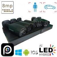Комплект відеонагляду на 6 вуличних  IP камер POE 8 Мп 4K VIDEOBAZA DUO 20 black