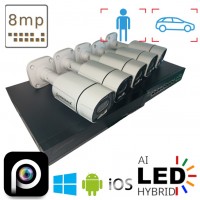 Комплект на 5 вуличних IP камер POE 8 Мп 4K VIDEOBAZA DUO 20 white