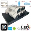 Комплект відеоспостереження на 7 вуличних IP камер POE 8 Мп 4K VIDEOBAZA DUO 20 white