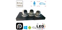 Комплект на 3 внутрішніх IP камери POE 8 Мп 4K VIDEOBAZA DUO 20 white – професійне відеоспостереження
