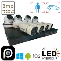 Комплект камер для дома на 4 вуличних та 4 в приміщення IP POE 8 Мп 4K VIDEOBAZA DUO 20 white