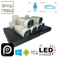 Комплект відеонагляду на 6 вуличних  IP камер POE 8 Мп 4K VIDEOBAZA DUO 20 white